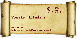 Voszka Hilmár névjegykártya